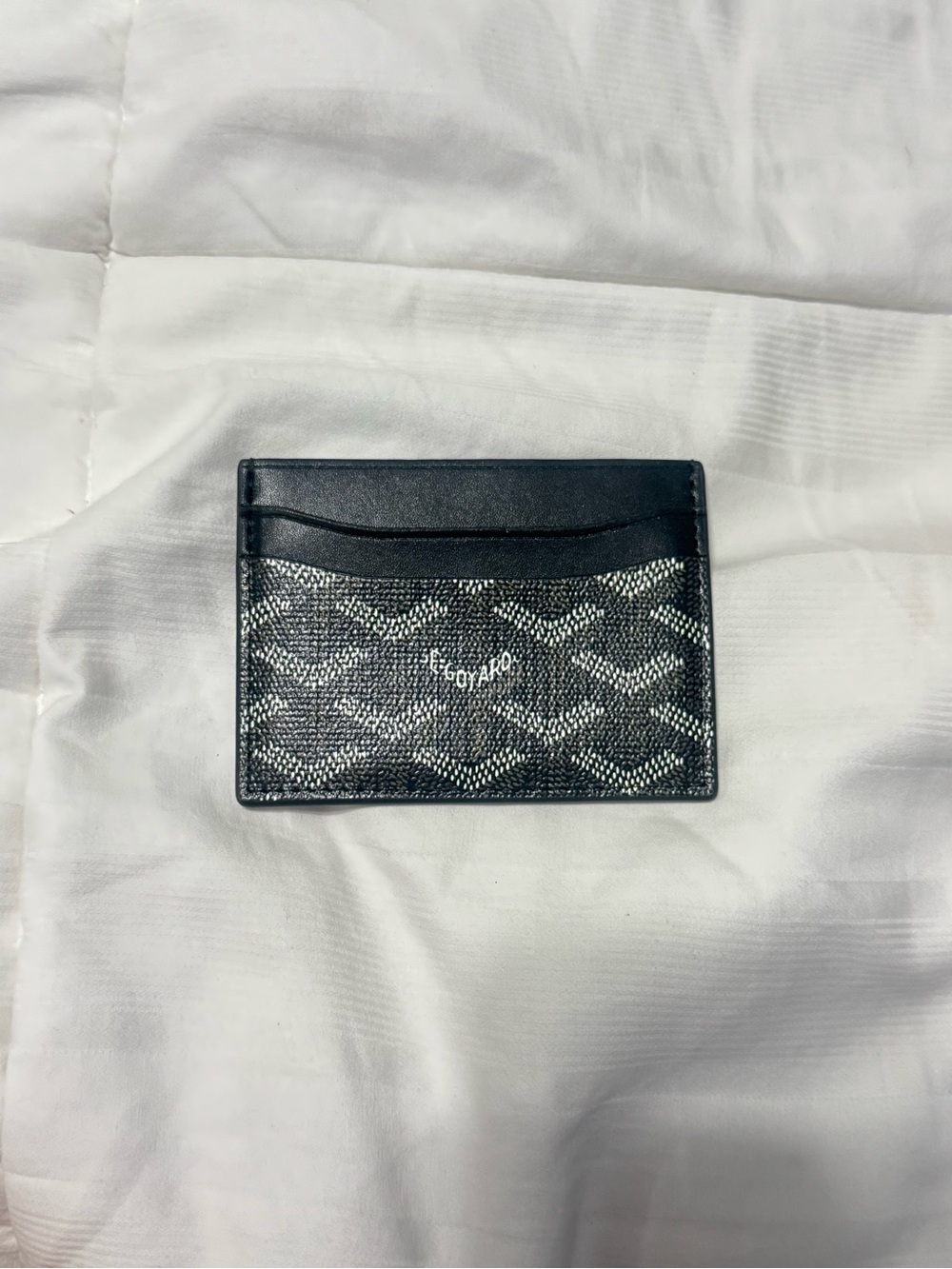 Goyard Black & White Chevron Card Holder